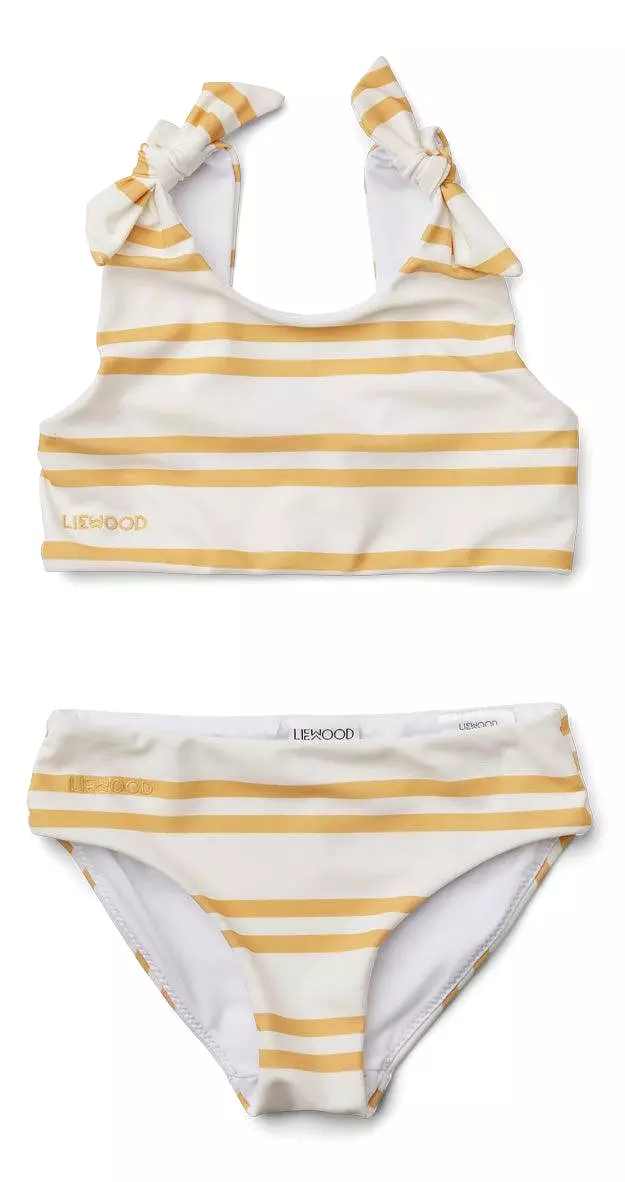 [50%OFF] Bow bikini set -  Stripe: Creme de la creme/Jojoba