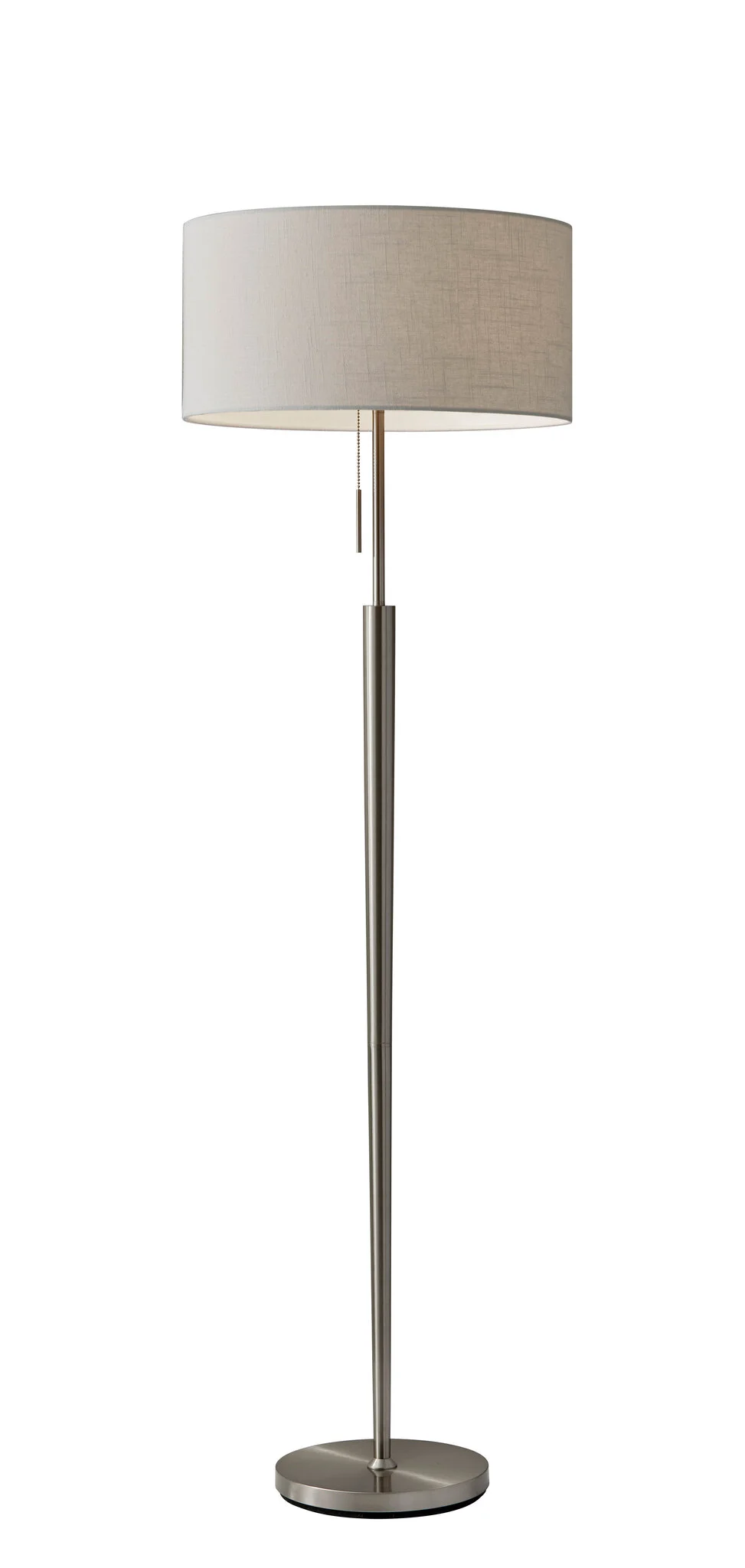 65 Traditional Shaped Floor Lamp With Off-White Drum Shade