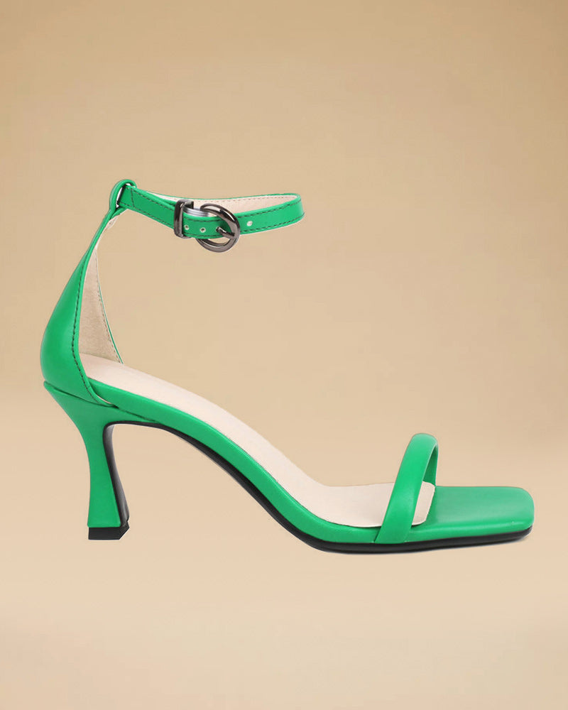 Adjustable Buckle Heeled Sandals