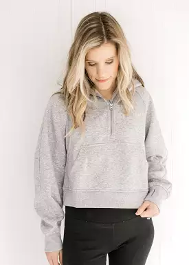 Athleisure Gray Cropped 1/4 Zip