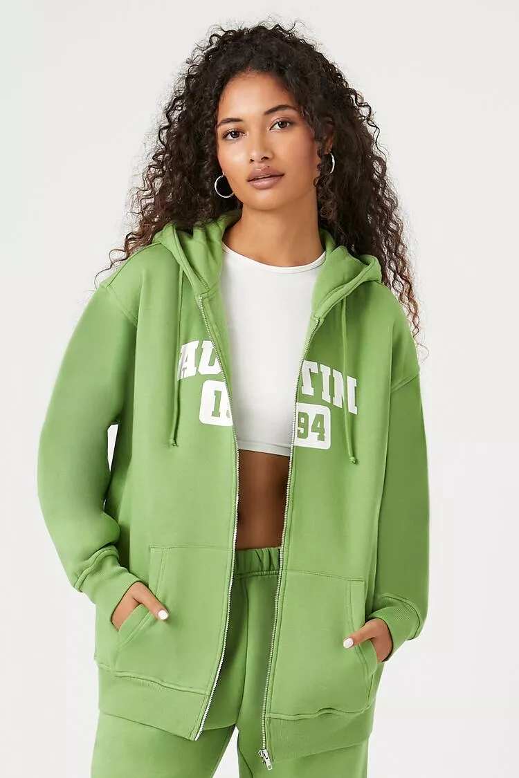 Austin Graphic Fleece Zip-Up Hoodie