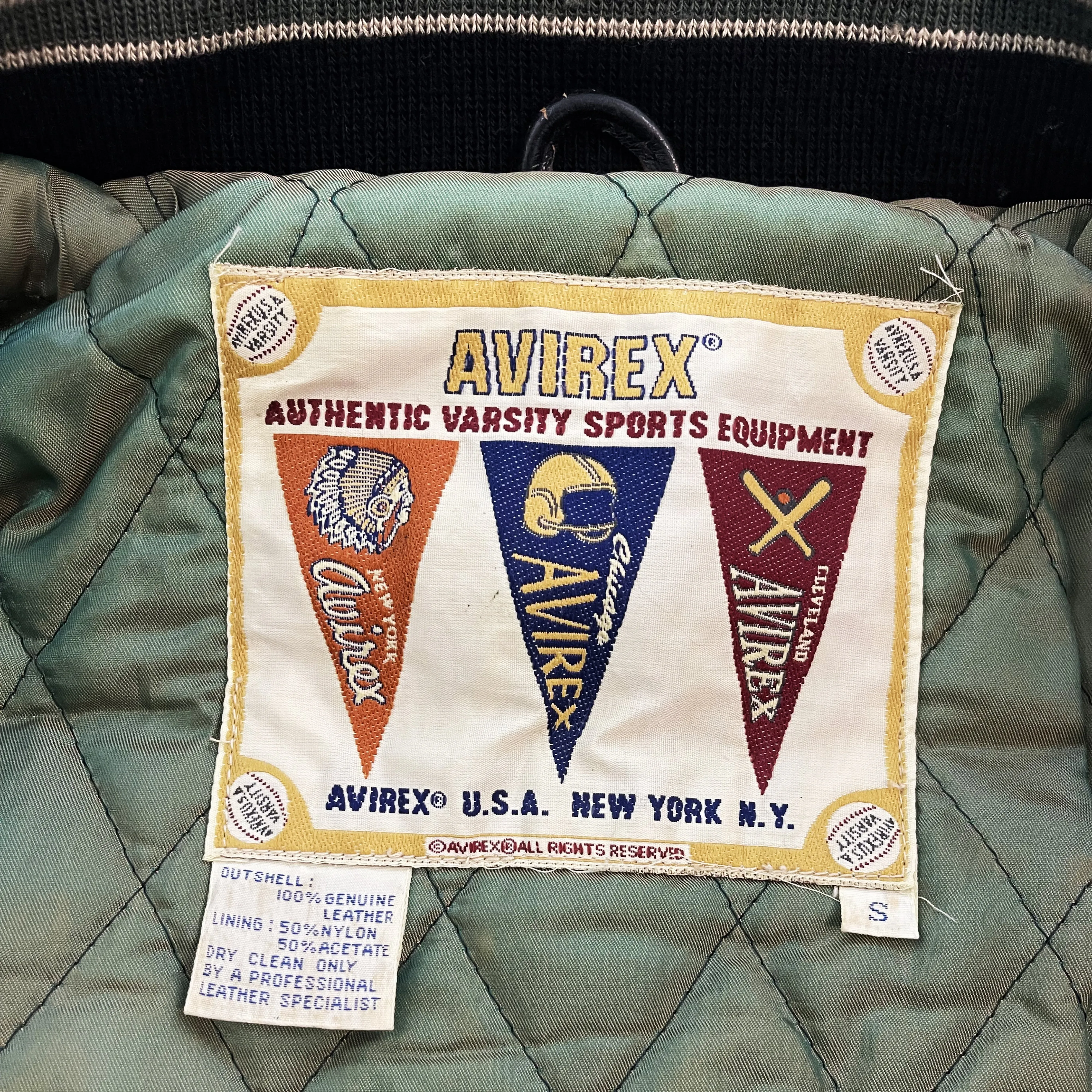 Avirex Wildbears Leather Varsity Jacket - S