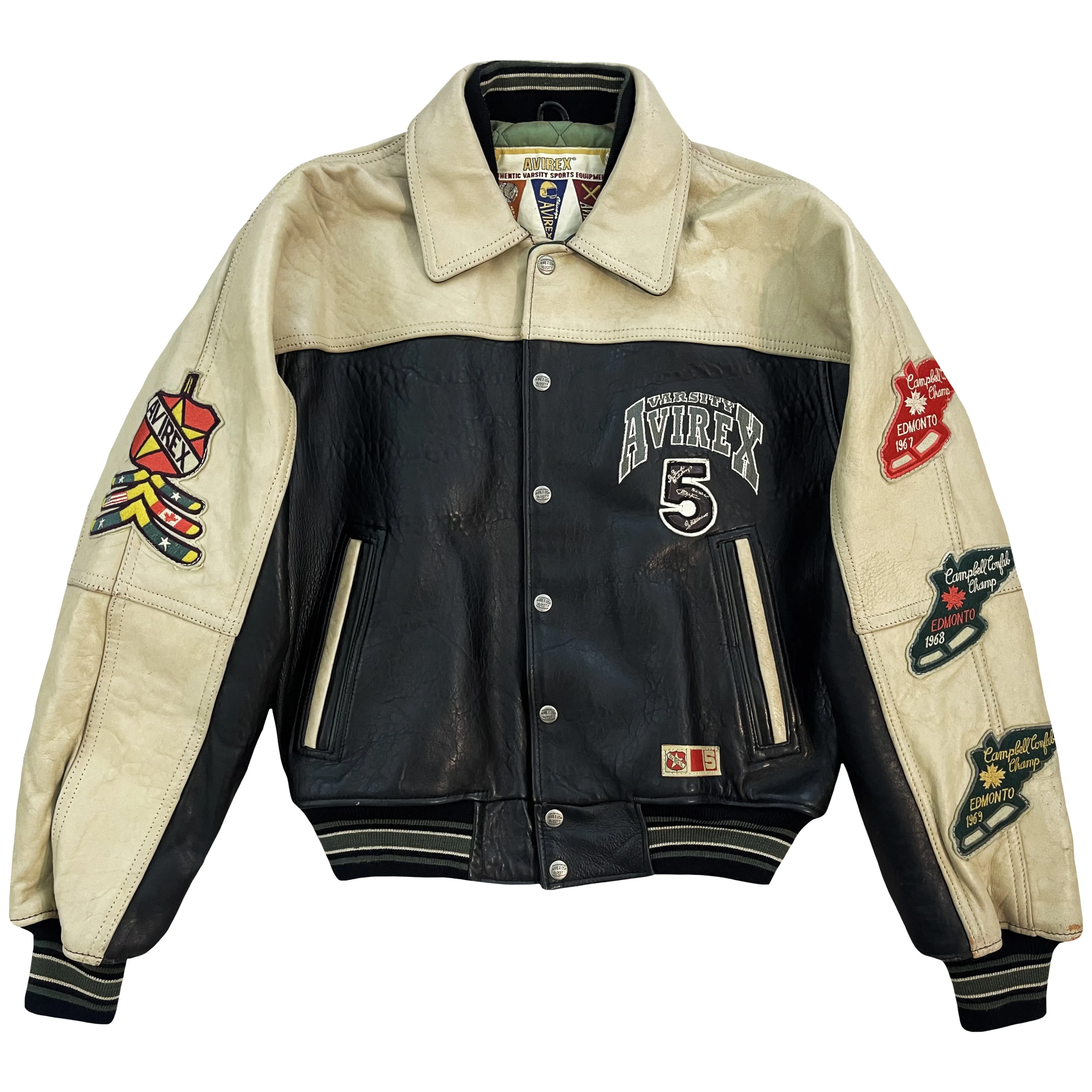 Avirex Wildbears Leather Varsity Jacket - S