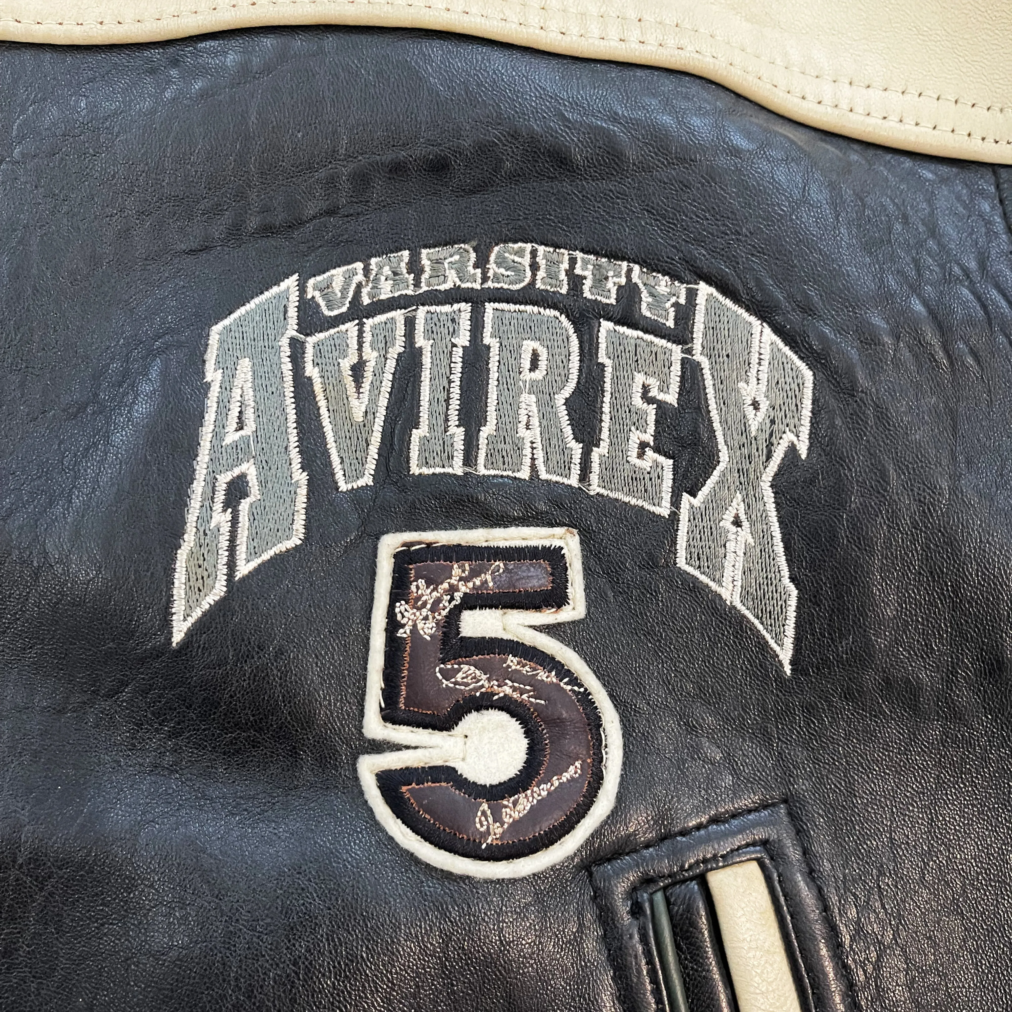 Avirex Wildbears Leather Varsity Jacket - S