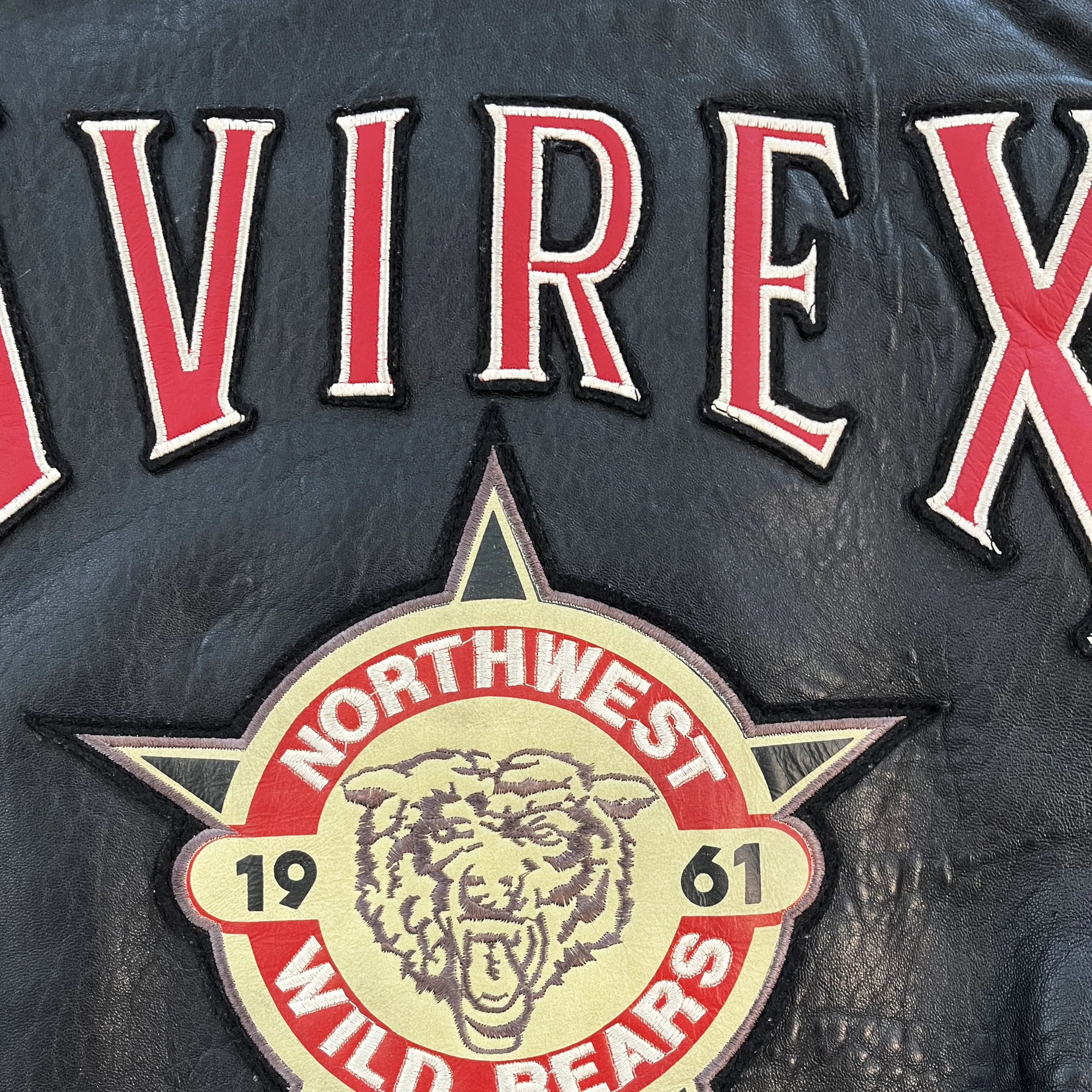 Avirex Wildbears Leather Varsity Jacket - S