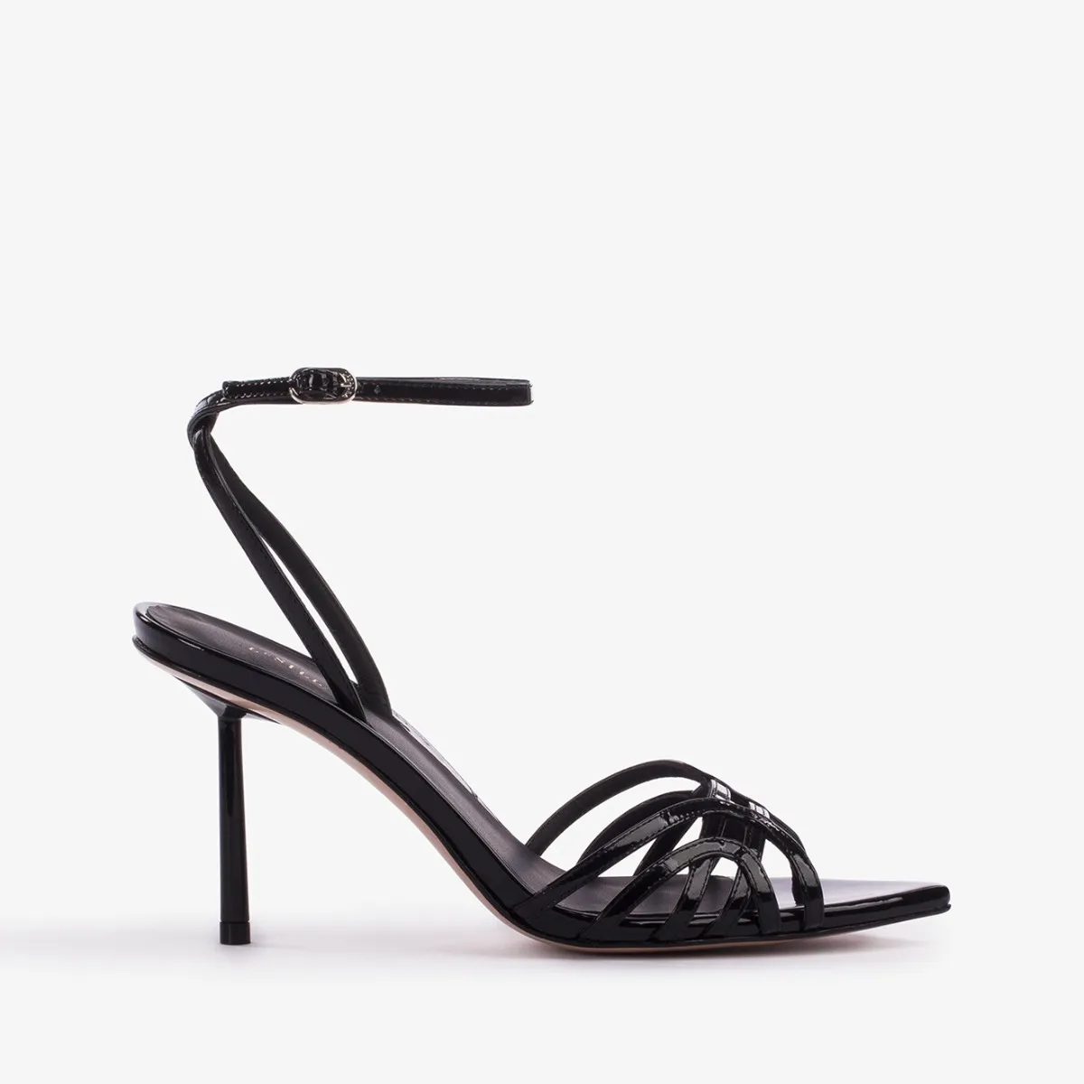 BELLA SANDAL 80 mm Black patent leather sandal