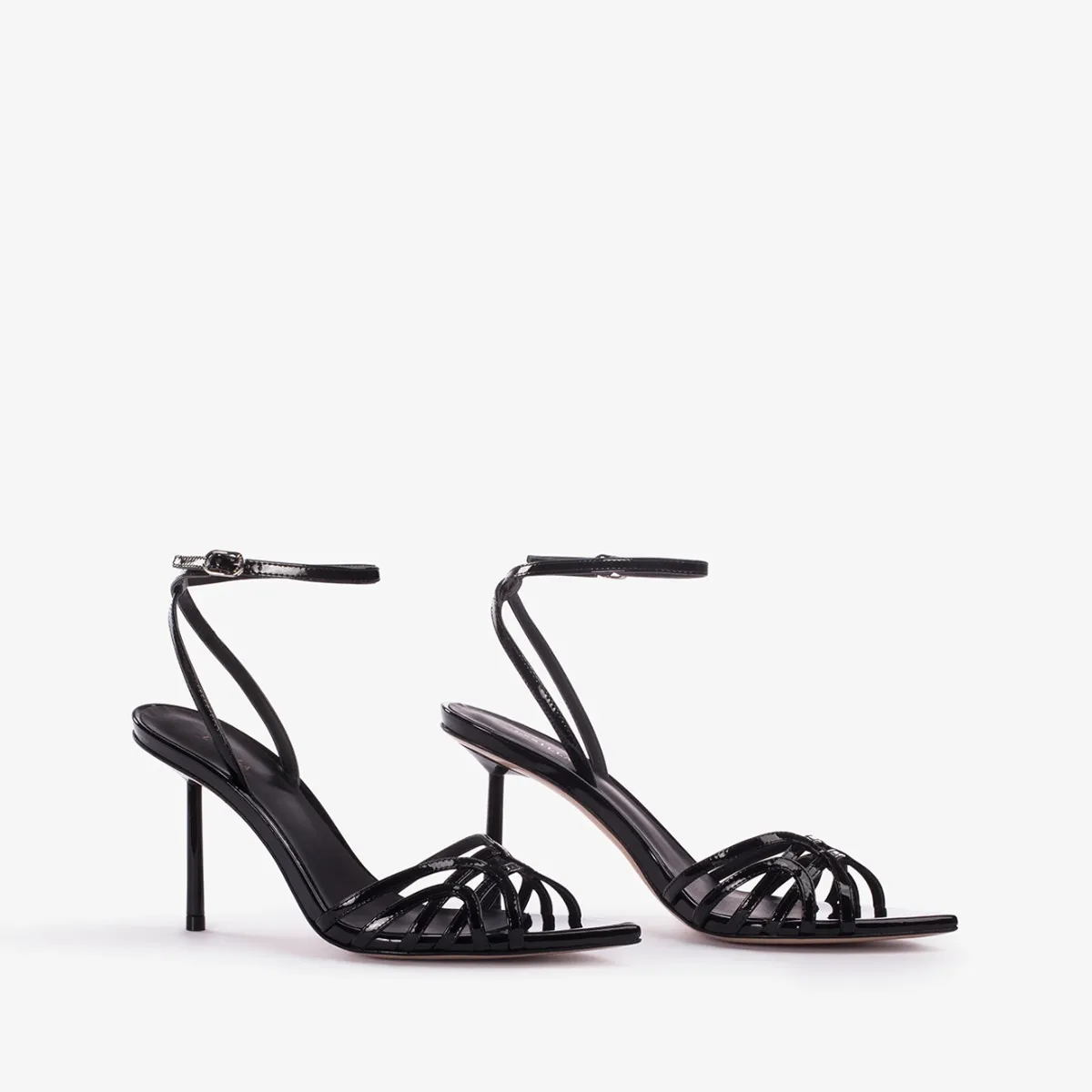 BELLA SANDAL 80 mm Black patent leather sandal