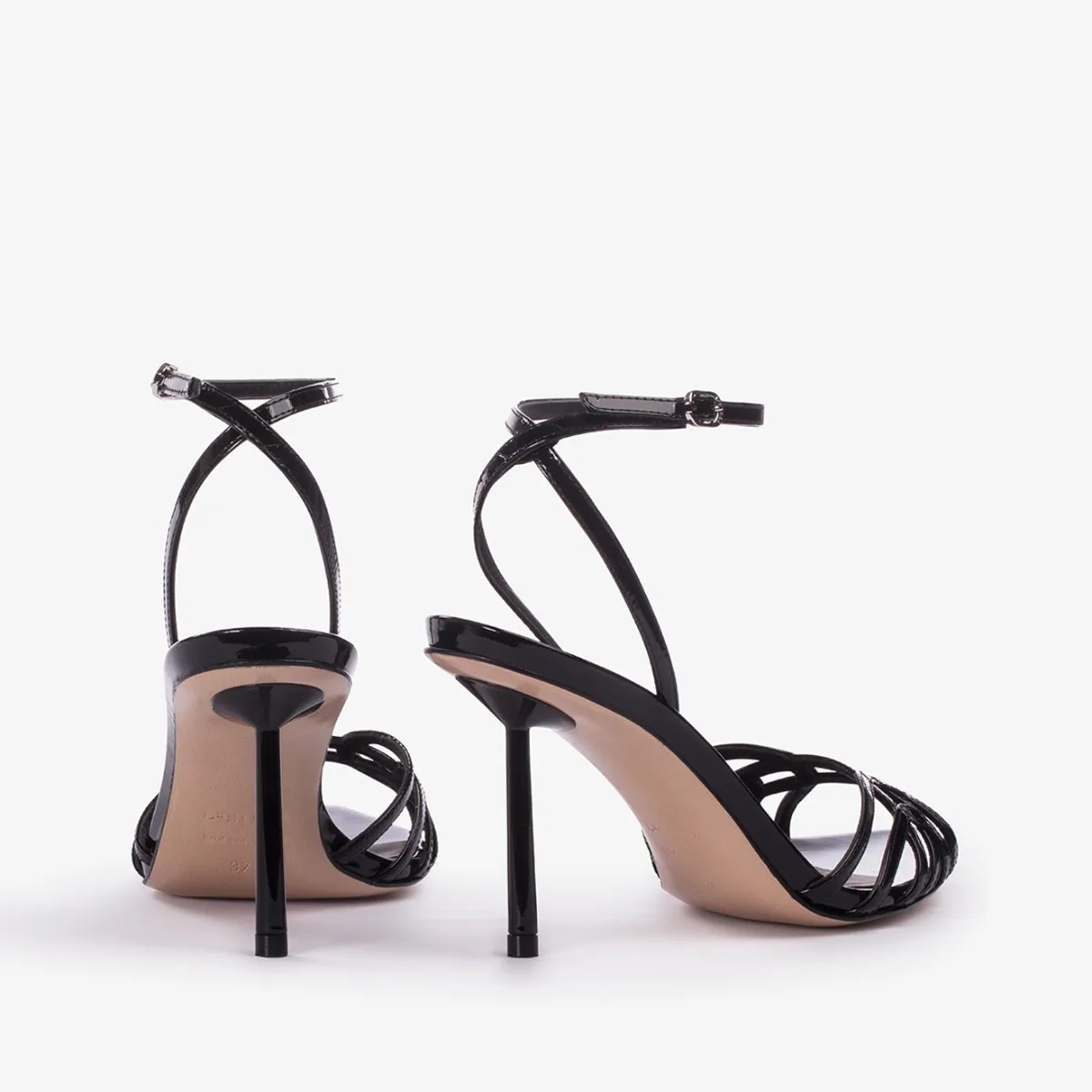 BELLA SANDAL 80 mm Black patent leather sandal