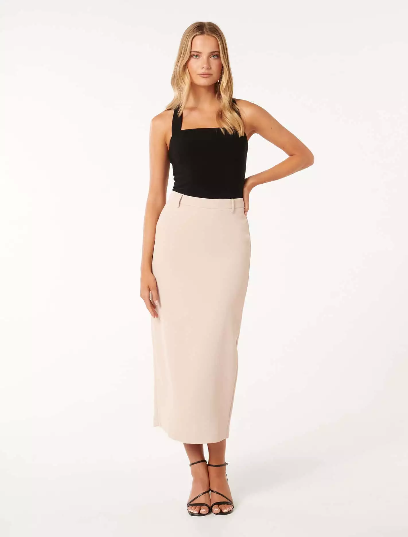 Bethany Halter Neck Crepe Top