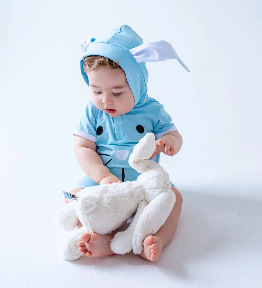 Birdie Bean Blue Bunny Hooded Shortie Romper – FINAL SALE