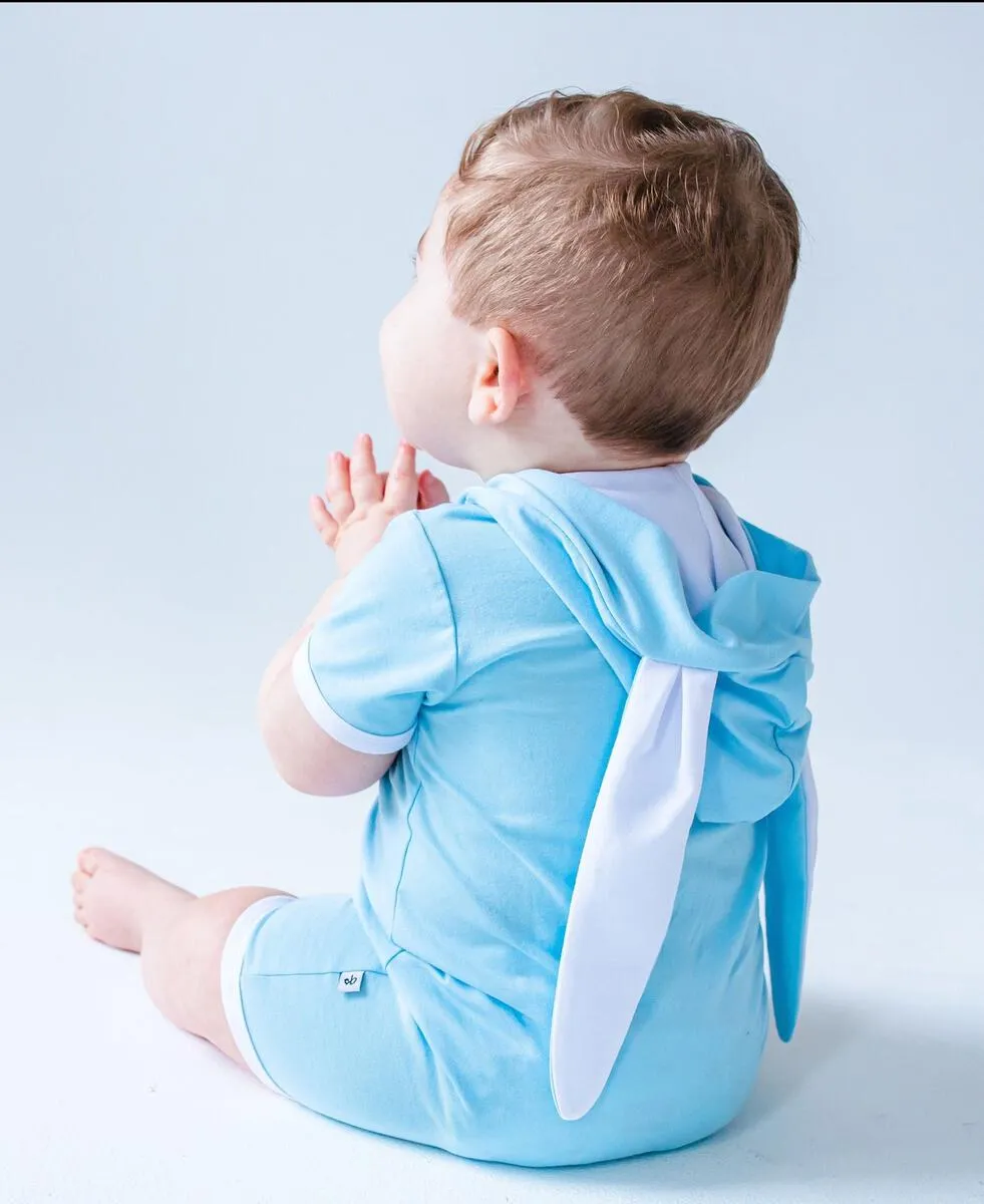 Birdie Bean Blue Bunny Hooded Shortie Romper – FINAL SALE