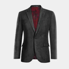  Blazer negro Ónix de terciopelo paisley edición limitada de 1 botón