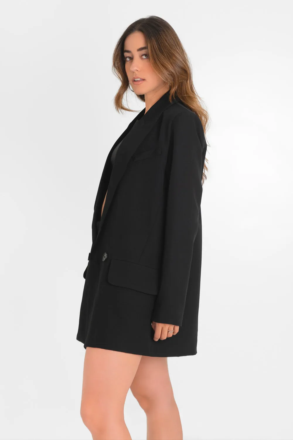 Blazer oversized solapa botones contraste