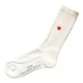 Brosbi Crew Socks - Icon Heart off-white