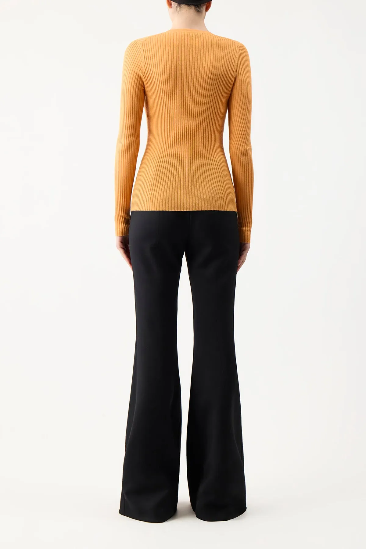 Browning Knit Sweater in Fluorescent Orange Cashmere Silk