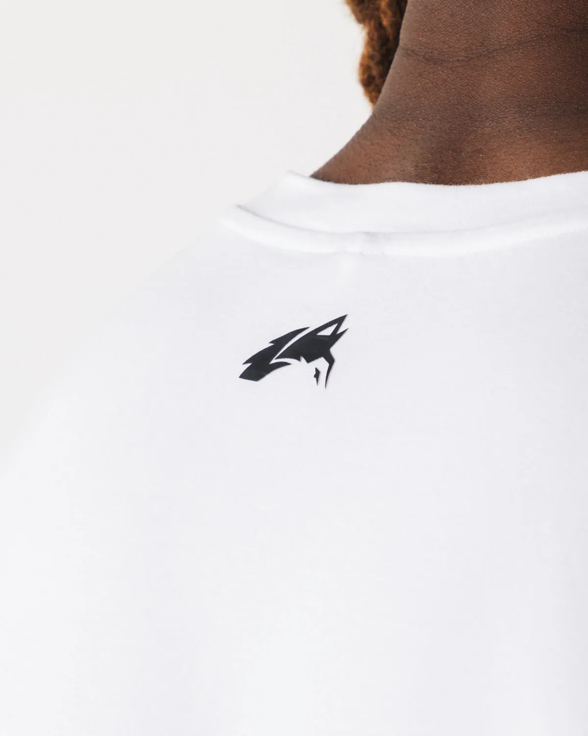 Brushed Wolf Head Muscle Tank - White