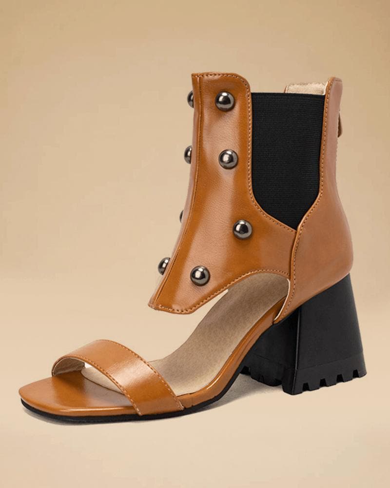 Casual Zipper Chunky Heel Sandals