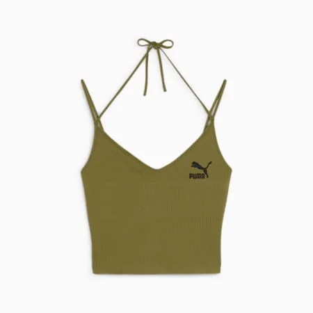 CLASSICS Women's Ribbed Crop Top | Olive Green | PUMA Shop All Puma | PUMA 