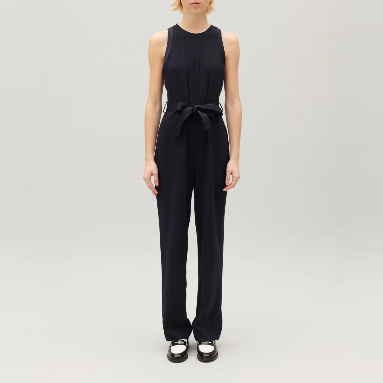 CLAUDIE PIERLOT The Sustainable Edit Straight-Fit Belted Jumpsuit - Blue