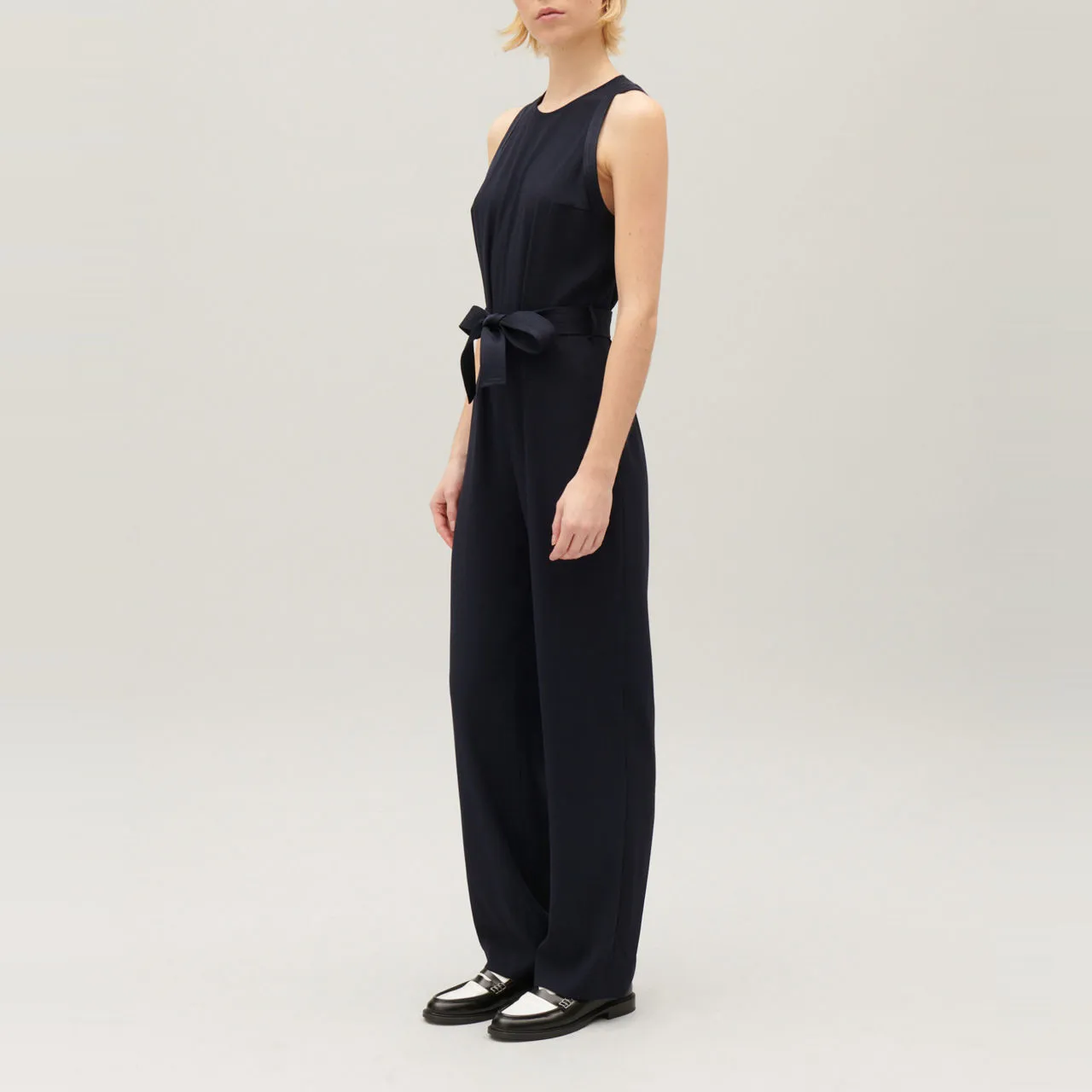 CLAUDIE PIERLOT The Sustainable Edit Straight-Fit Belted Jumpsuit - Blue