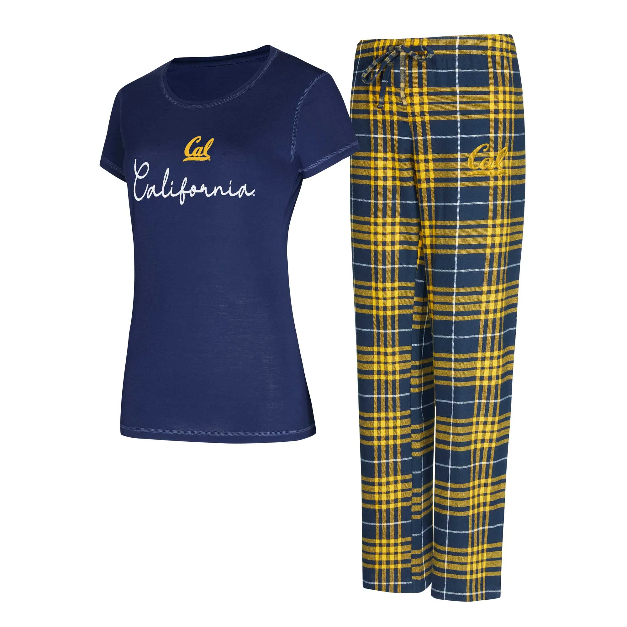 Concepts Sport  Cal Bears Women's Navy Vector T-Shirt & Flannel Pants Sleep Set