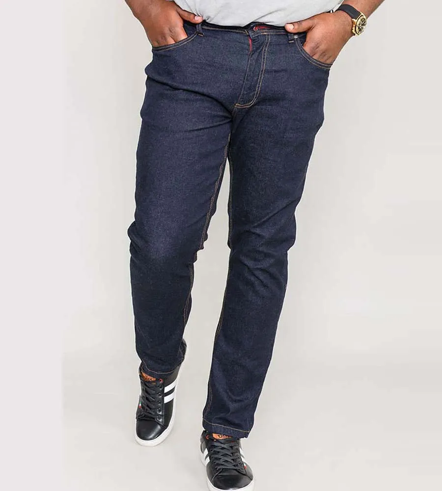 D555 Big Mens Tapered Fit Stretch Jeans In Indigo Kingsize (CEDRIC-KS)