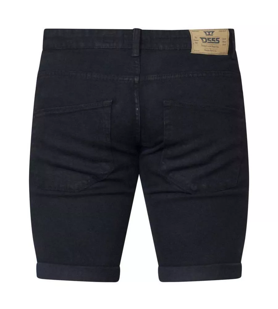 D555 Mens Black Stretch Denim Shorts (JUDE)