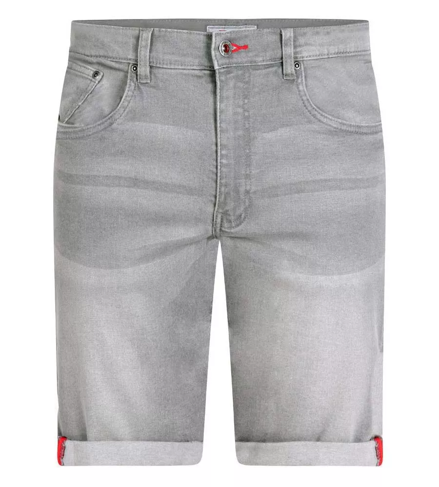 D555 Mens Grey Stretch Denim Shorts (GRIFFIN 2)