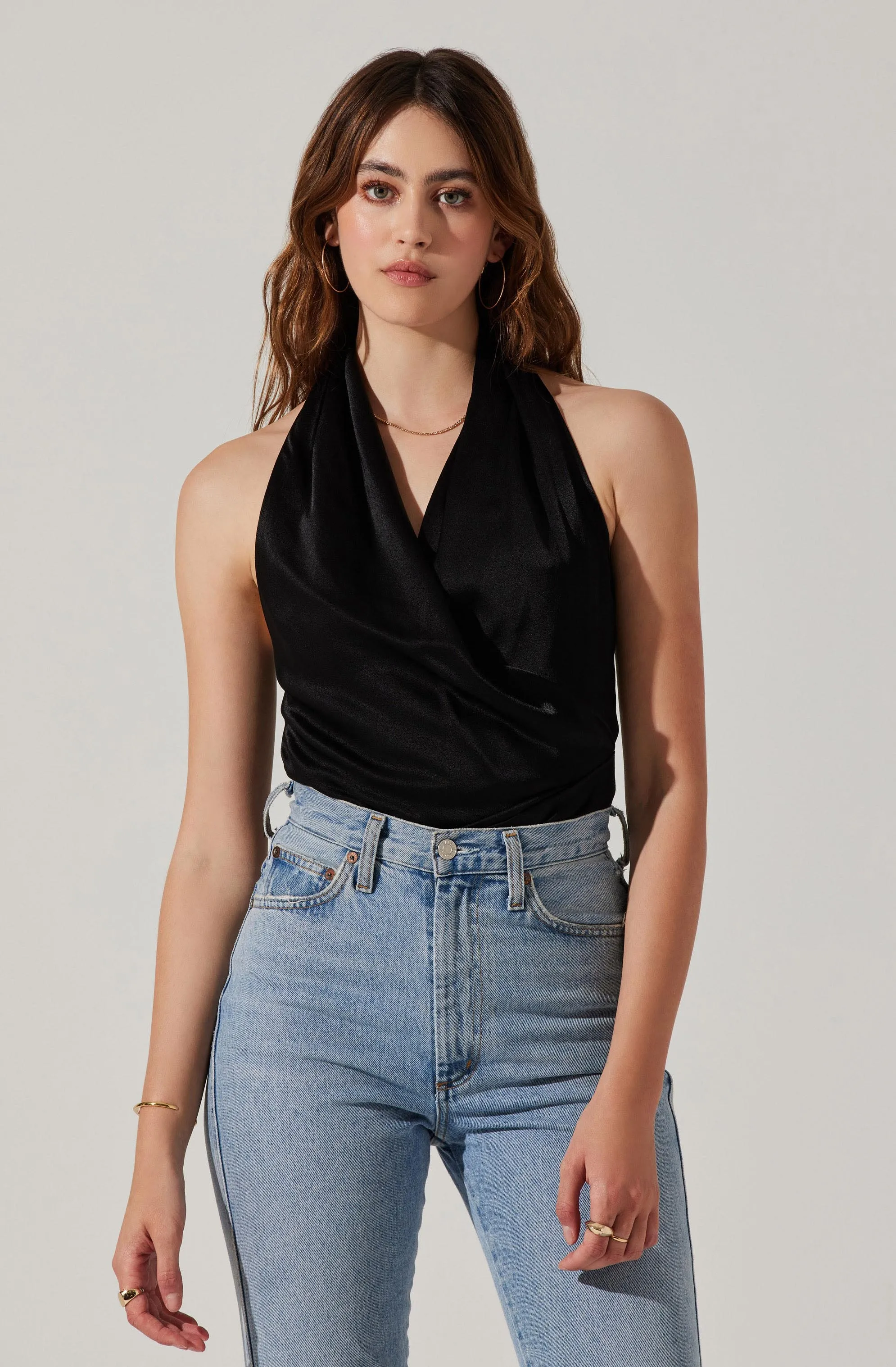 Della Satin Halter Top