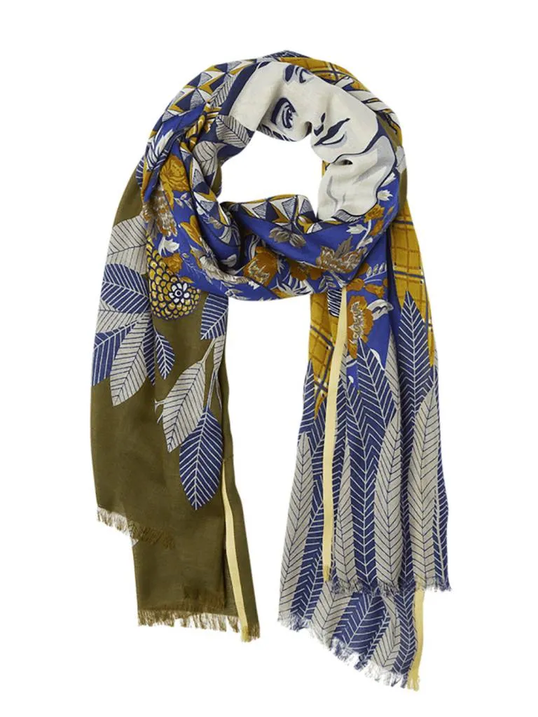 Demeter Scarf Blue Khaki 