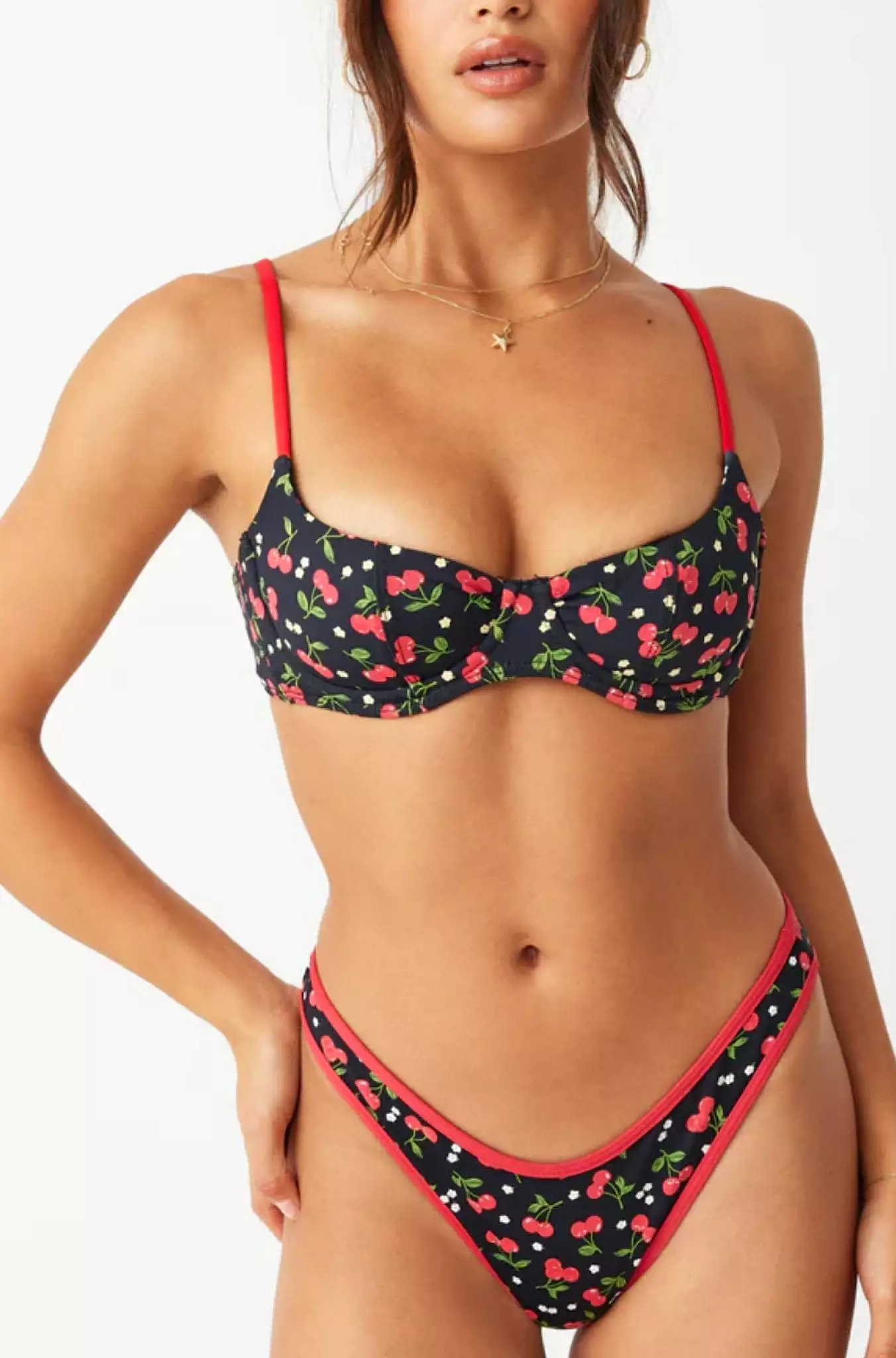 Dove Classic Bikini Bottom in Cherry Hearts