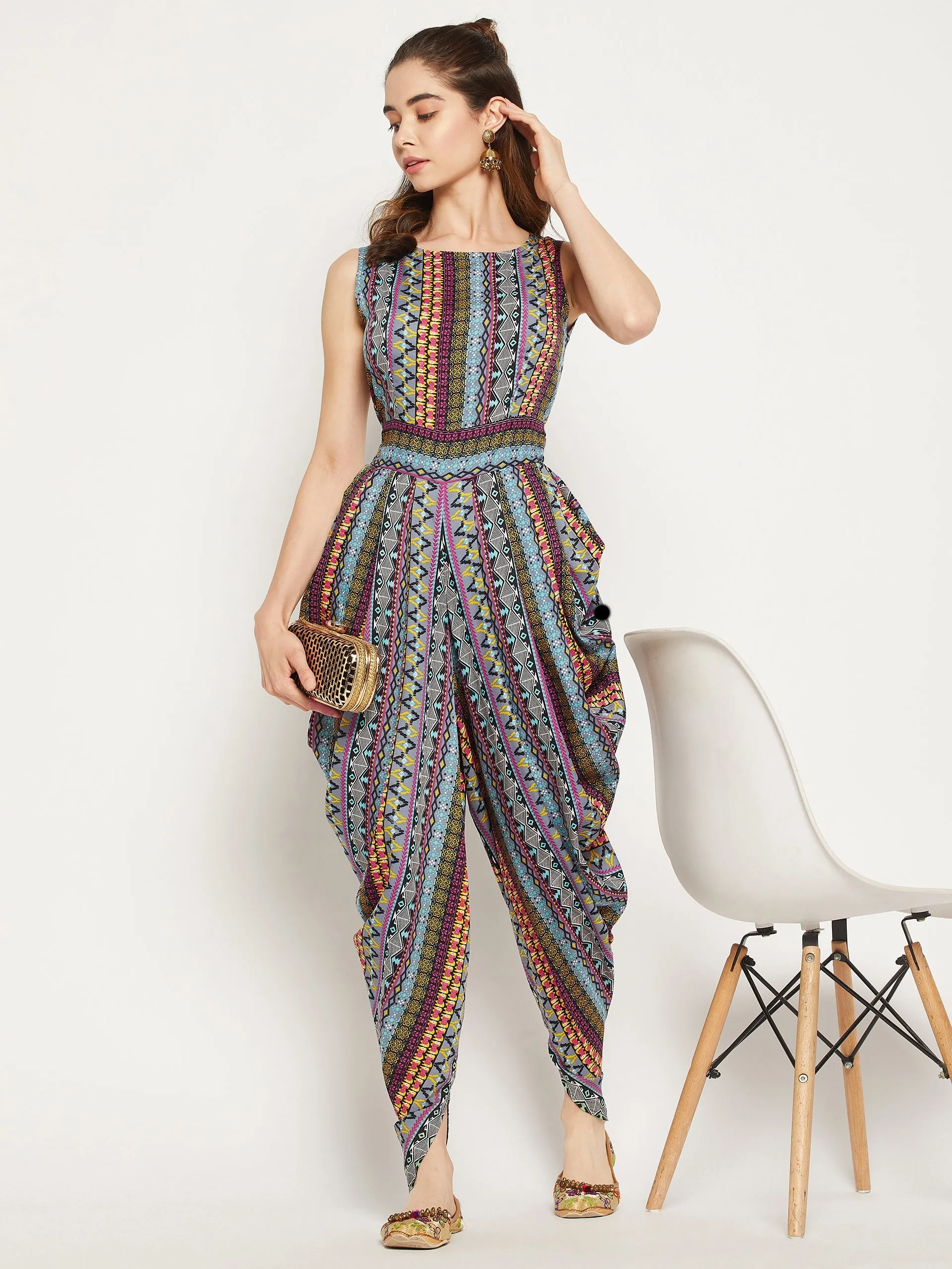 Elasticated Ethnic Dhoti Jumpsuit