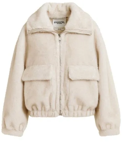 Essentiel Antwerp Faux Fur Bomber Jacket