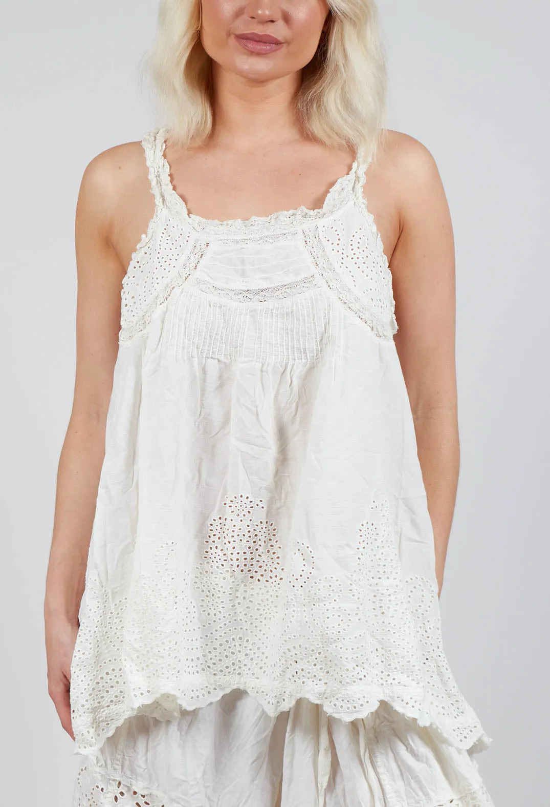 Eyelet Clementine Tank in True