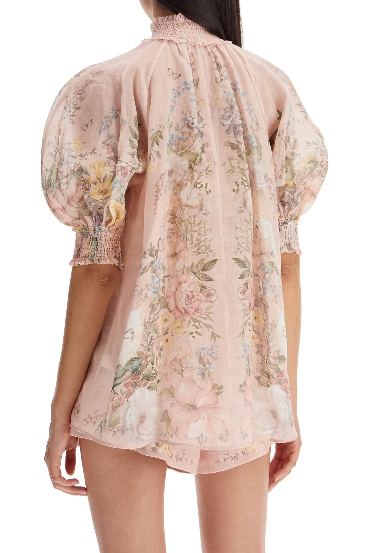 FLORAL PRINT SHORT SLEEVE BLOUSE