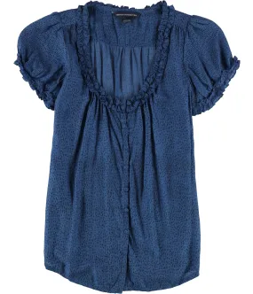 French Connection Womens Ruffle Cardigan Blouse