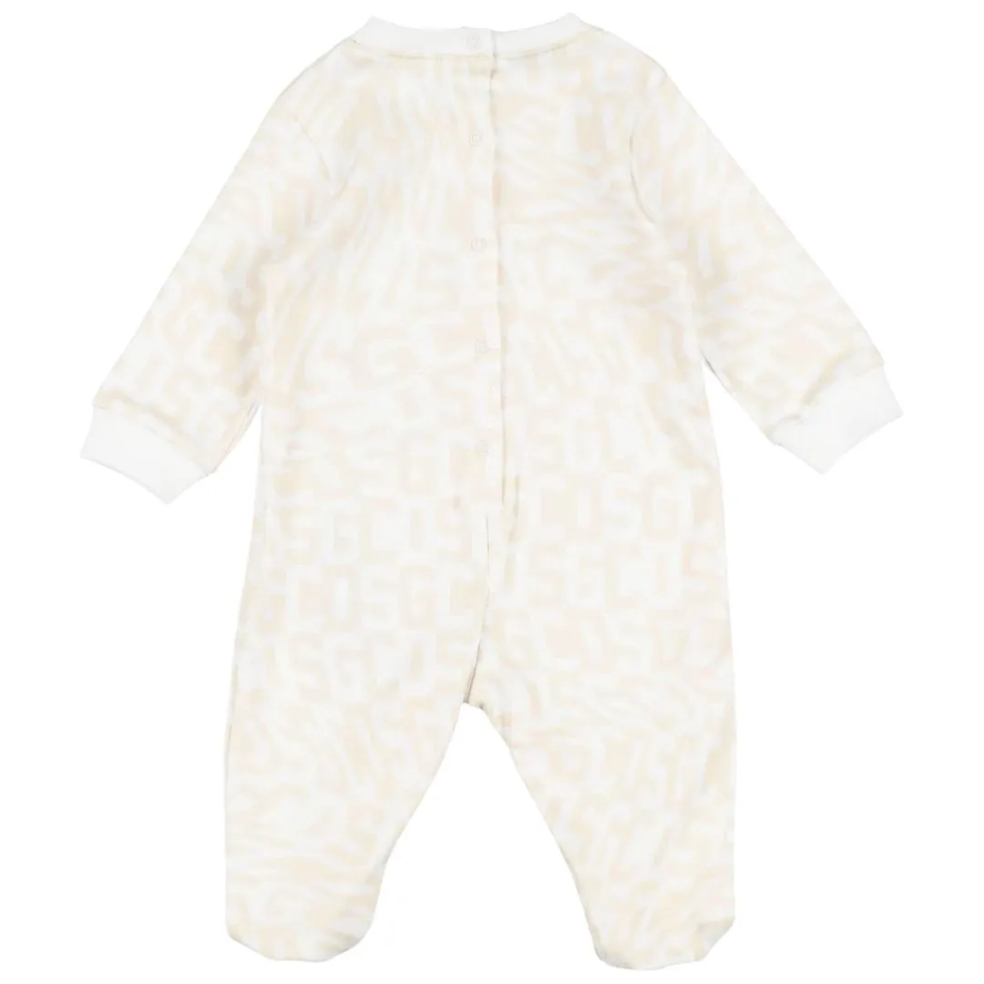 Gcds Romper Set All Over Print Logo White