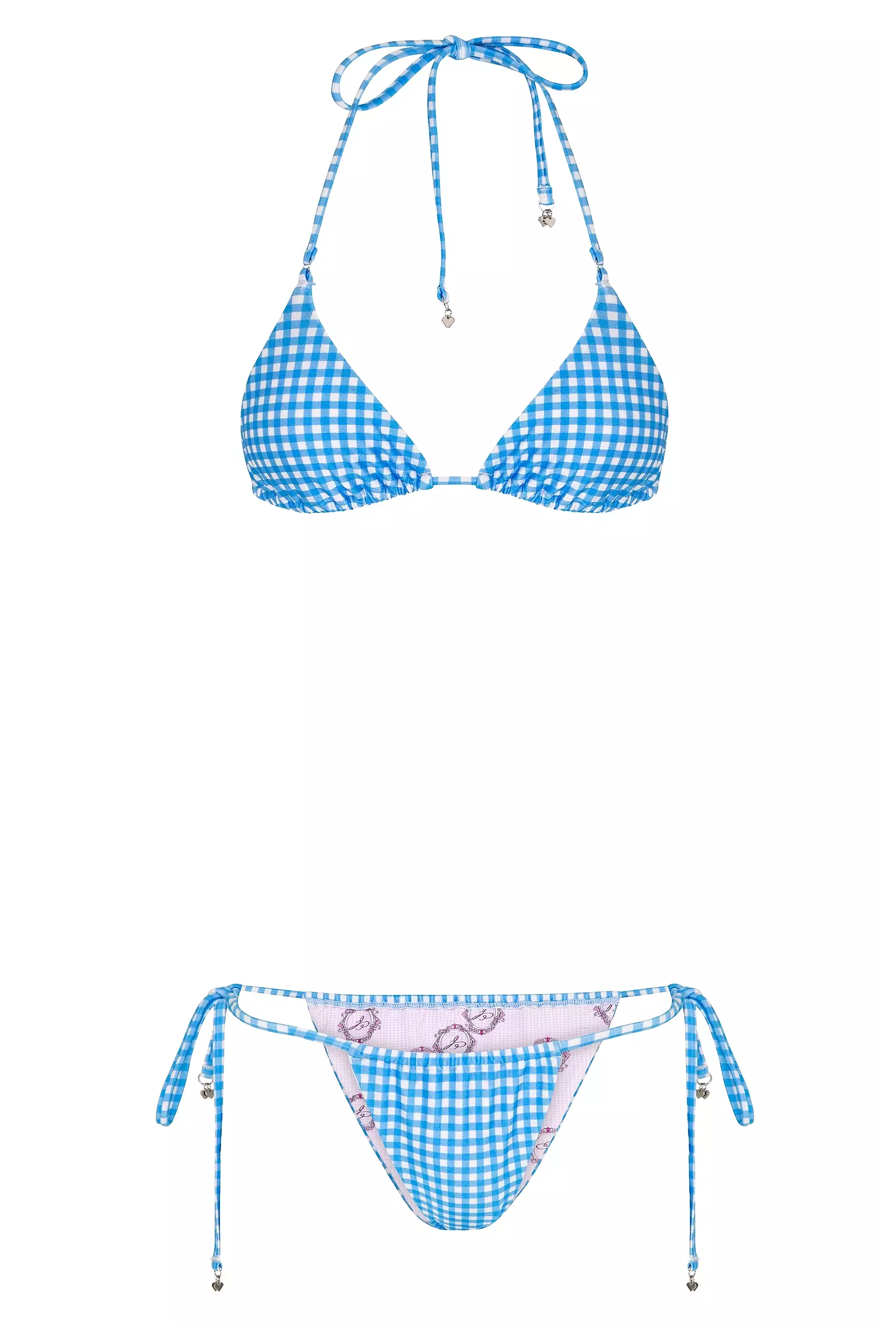 Gingham Triangle Bikini Bottoms