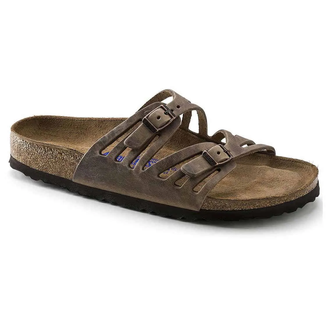 Granada Soft Footbed (Tobacco Brown: Narrow) Oiled Leather Two-Strap Sandal