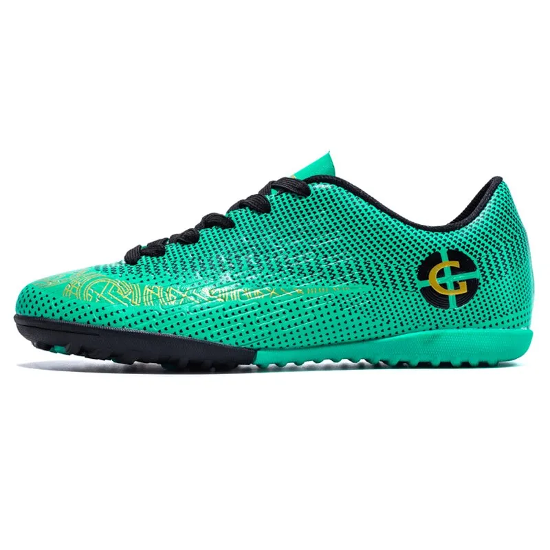 Green Men's Comfortable Breathable Wear-Resistant Outdoor Soccer Shoes