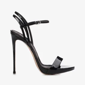 GWEN SANDAL 120 mm Black patent leather sandal