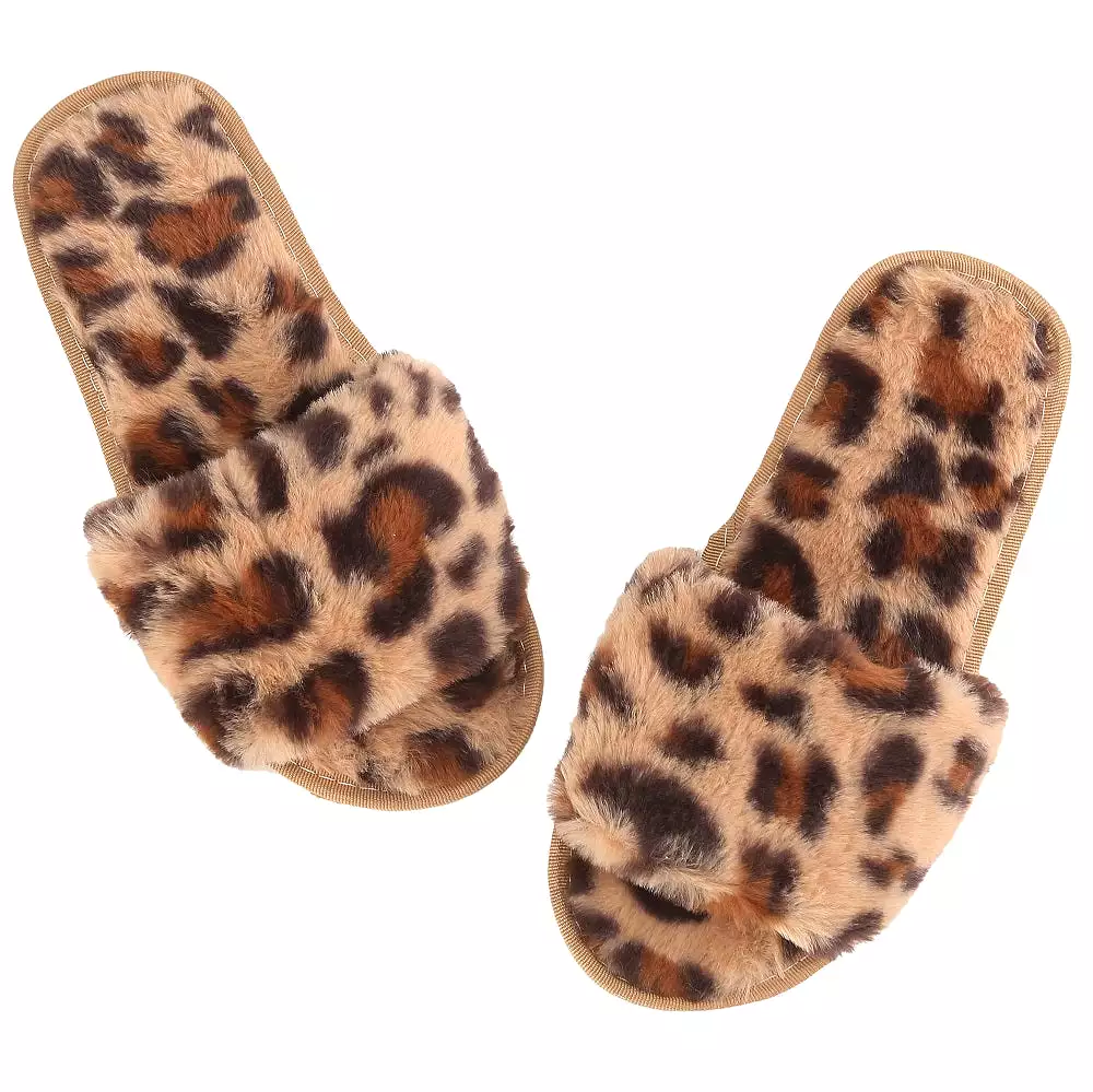 Haute Edition Women's Faux Fur Slide On HouseSlippers