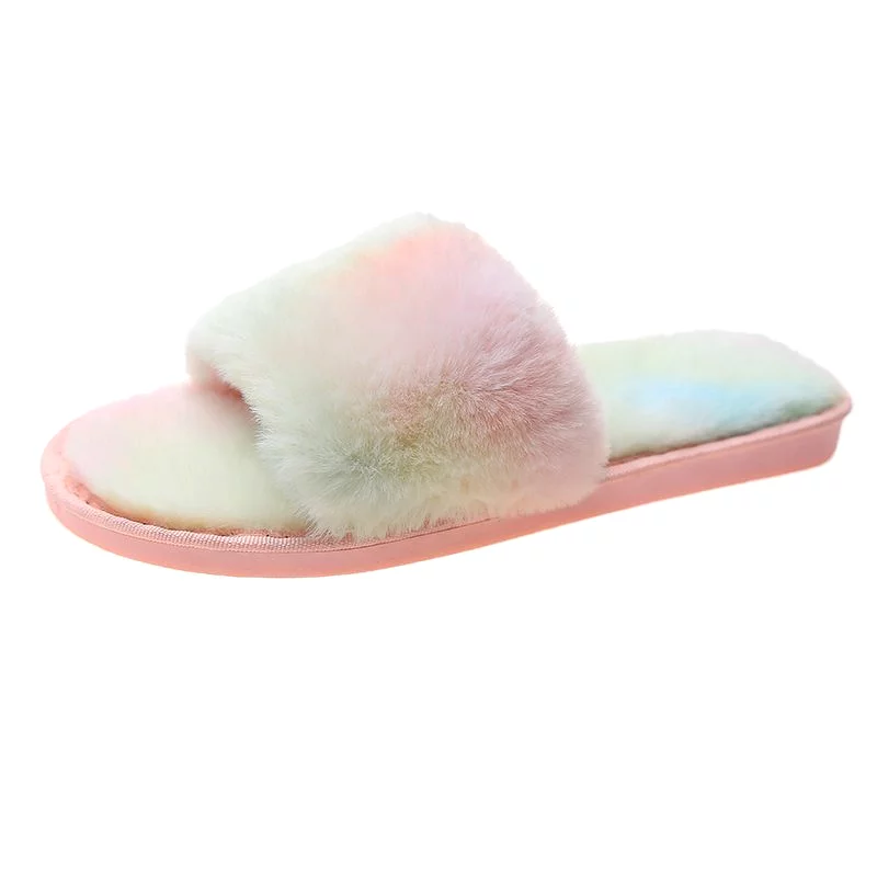 Haute Edition Women's Faux Fur Slide On HouseSlippers