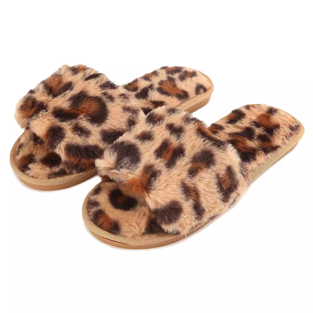 Haute Edition Women's Faux Fur Slide On HouseSlippers