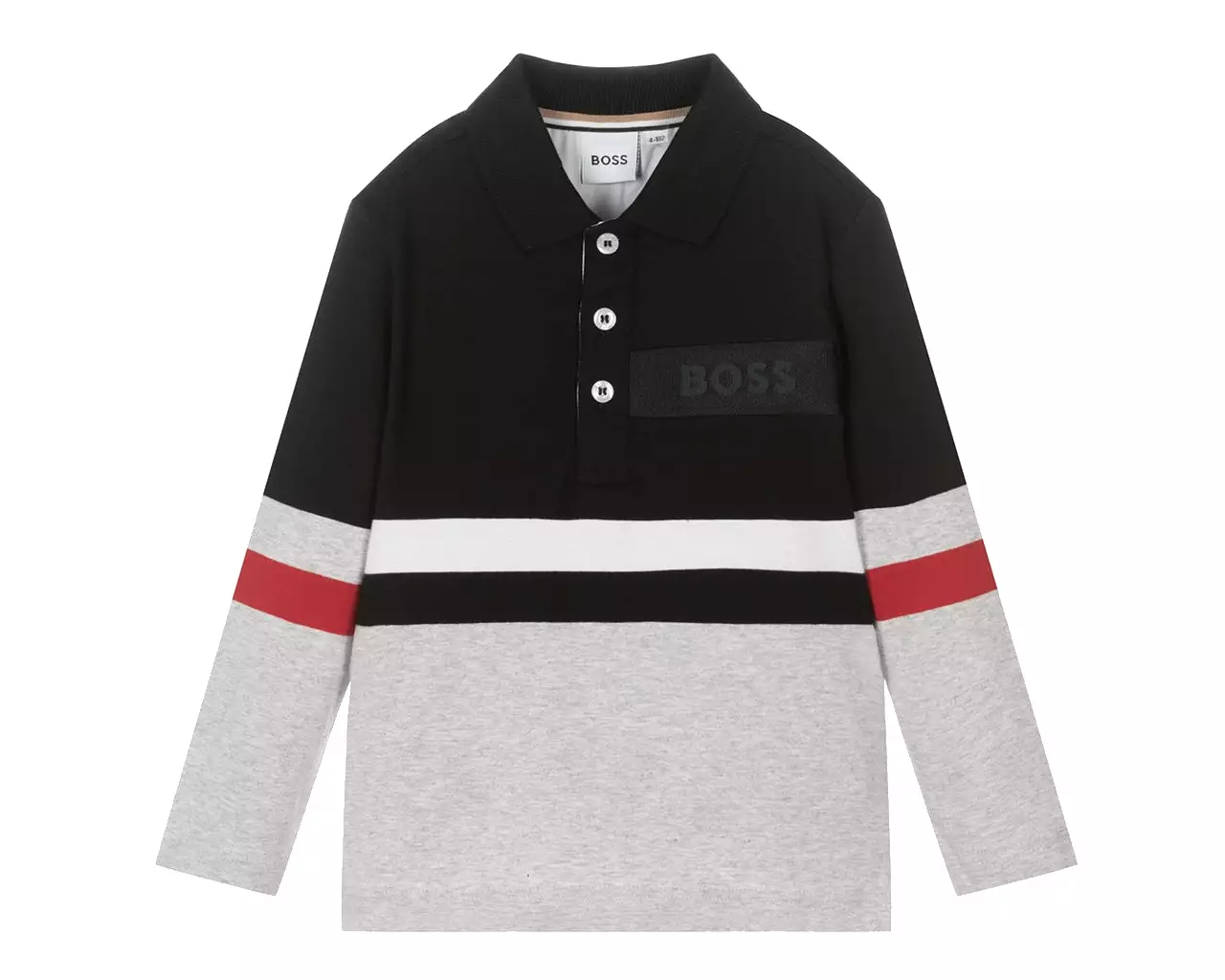 Hugo Boss Junior's J25M35 Long Sleeved Polo Shirt Black