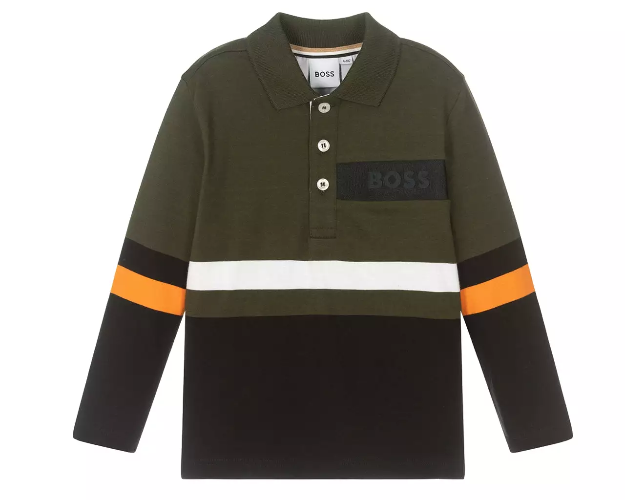 Hugo Boss Junior's J25M35 Long Sleeved Polo Shirt Green