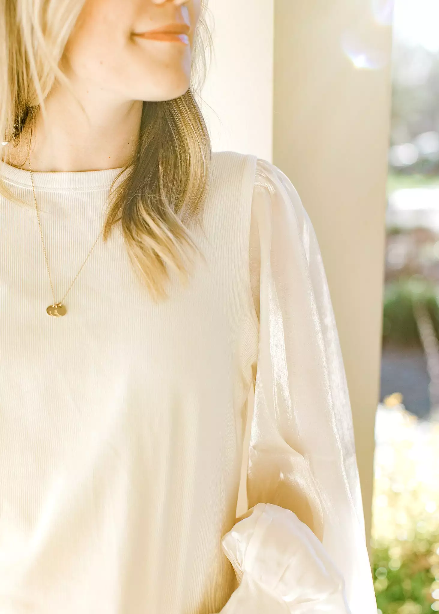 Ivory Glimmer Sleeves Top