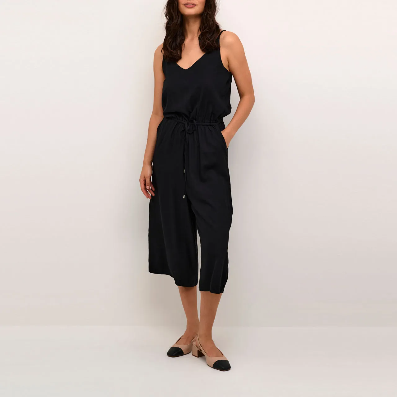 KAFFE ONLINE EXCLUSIVE Elmi Cropped Jumpsuit - Black