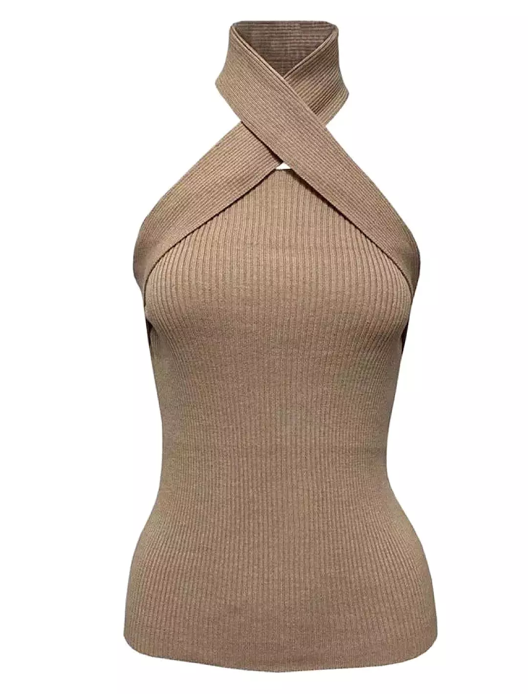 Knit Halter Neck Sweater Top