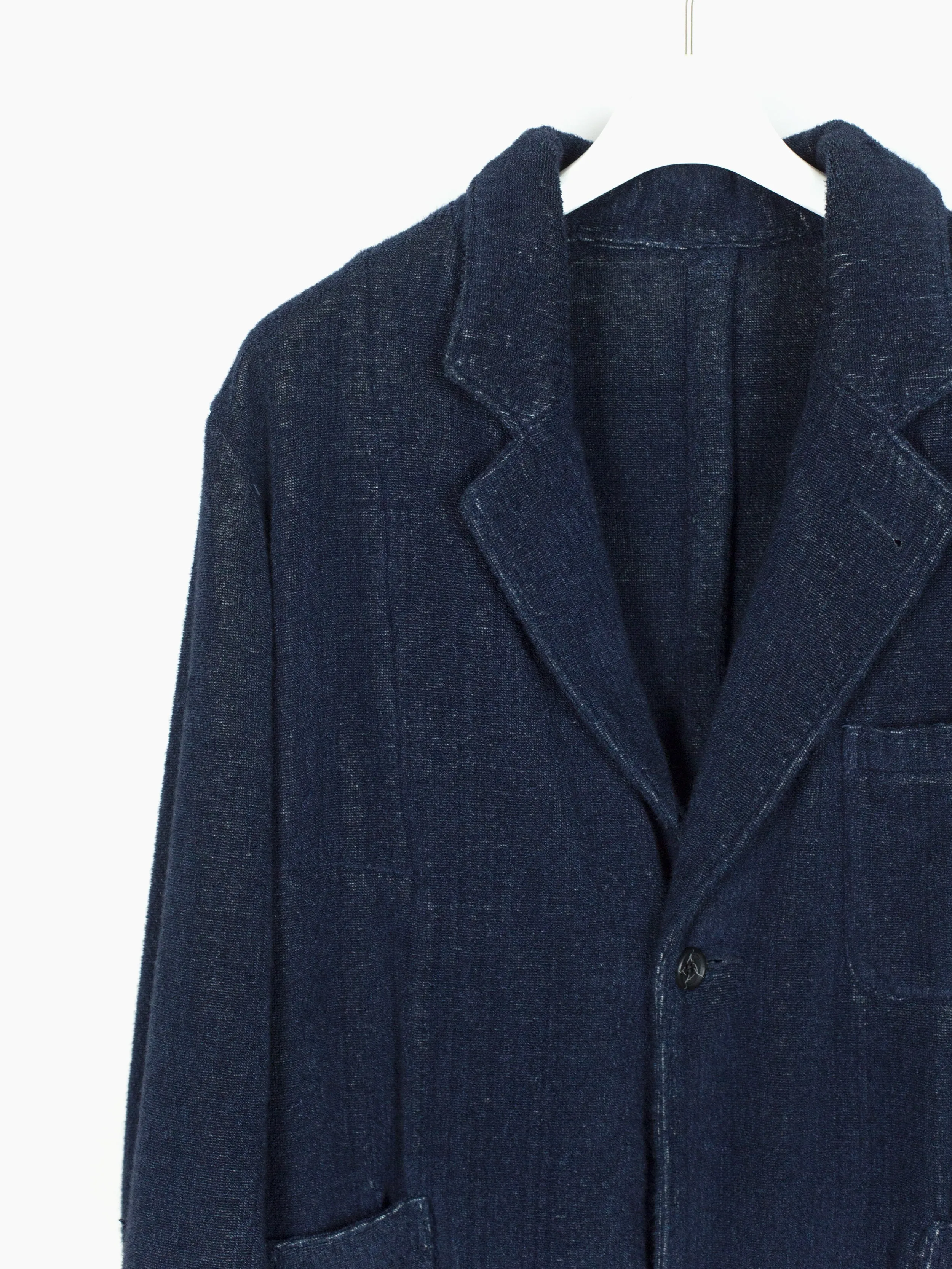 Kozaburo SS20 Doubleface Indigo Pile Unlined SB Jacket